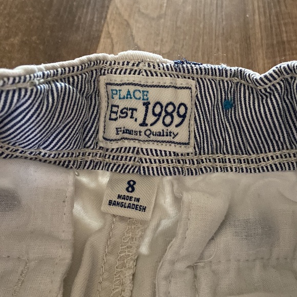 Boys SZ 8 childrens place khaki tan navy fishbone embroidered shorts SO CUTE🐟 - Picture 6 of 11